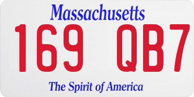 MA license plate 169QB7