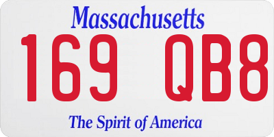 MA license plate 169QB8
