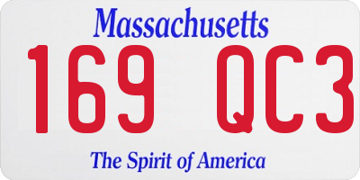 MA license plate 169QC3