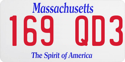 MA license plate 169QD3