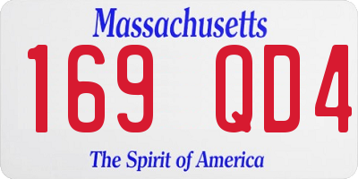 MA license plate 169QD4