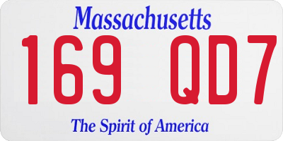 MA license plate 169QD7