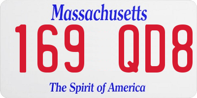 MA license plate 169QD8
