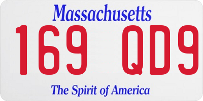 MA license plate 169QD9
