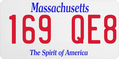 MA license plate 169QE8