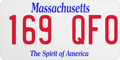 MA license plate 169QF0