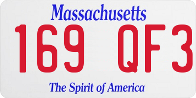 MA license plate 169QF3