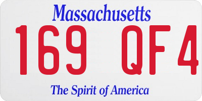 MA license plate 169QF4