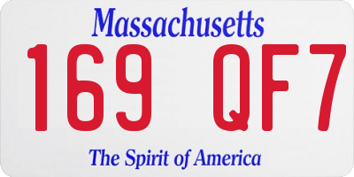 MA license plate 169QF7