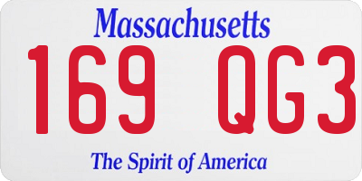 MA license plate 169QG3