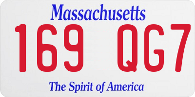 MA license plate 169QG7