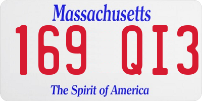 MA license plate 169QI3