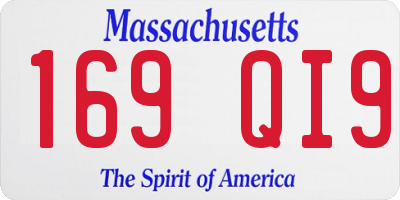 MA license plate 169QI9