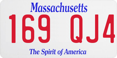 MA license plate 169QJ4