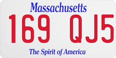 MA license plate 169QJ5