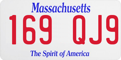 MA license plate 169QJ9