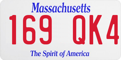 MA license plate 169QK4