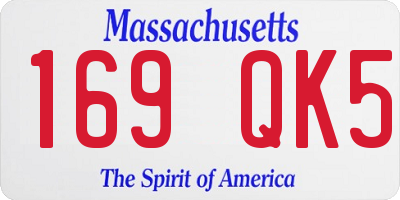 MA license plate 169QK5