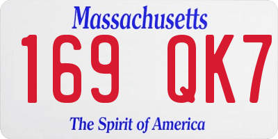 MA license plate 169QK7