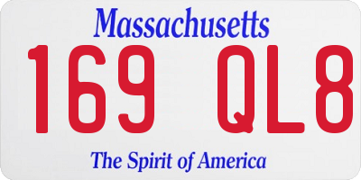 MA license plate 169QL8