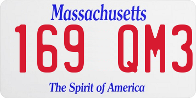 MA license plate 169QM3