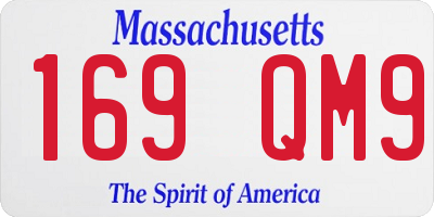 MA license plate 169QM9