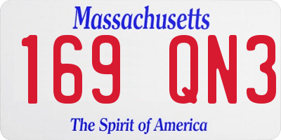 MA license plate 169QN3