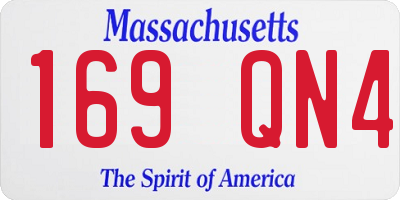 MA license plate 169QN4