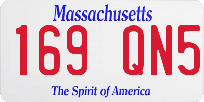 MA license plate 169QN5