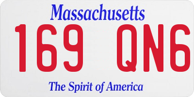 MA license plate 169QN6