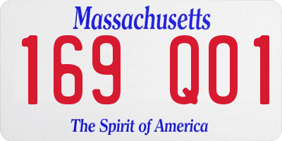 MA license plate 169QO1
