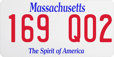 MA license plate 169QO2
