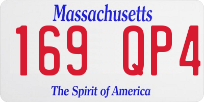 MA license plate 169QP4