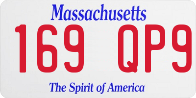 MA license plate 169QP9