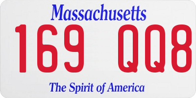 MA license plate 169QQ8