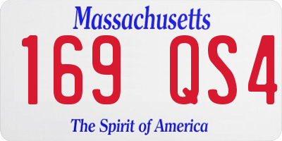 MA license plate 169QS4