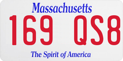 MA license plate 169QS8
