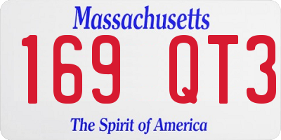 MA license plate 169QT3