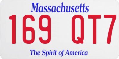 MA license plate 169QT7