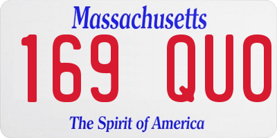 MA license plate 169QU0