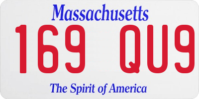 MA license plate 169QU9