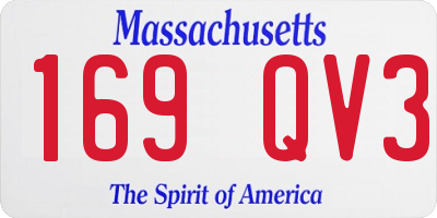 MA license plate 169QV3