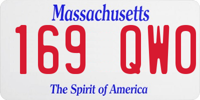 MA license plate 169QW0