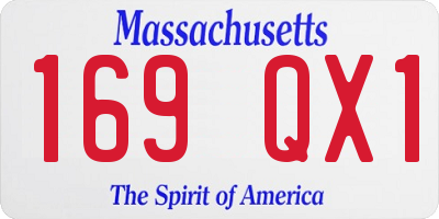 MA license plate 169QX1