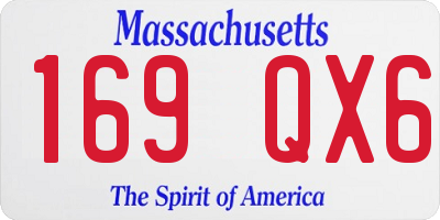 MA license plate 169QX6