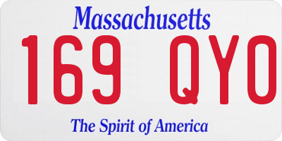 MA license plate 169QY0