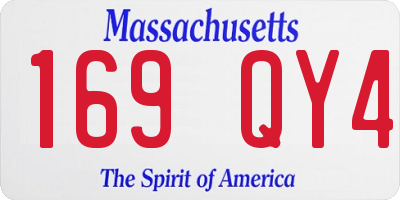 MA license plate 169QY4