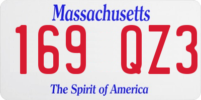 MA license plate 169QZ3