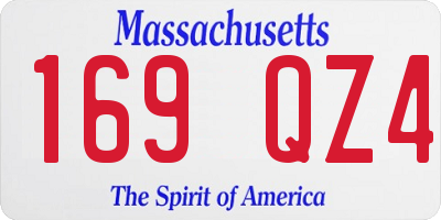 MA license plate 169QZ4