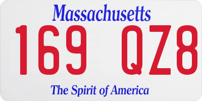 MA license plate 169QZ8
